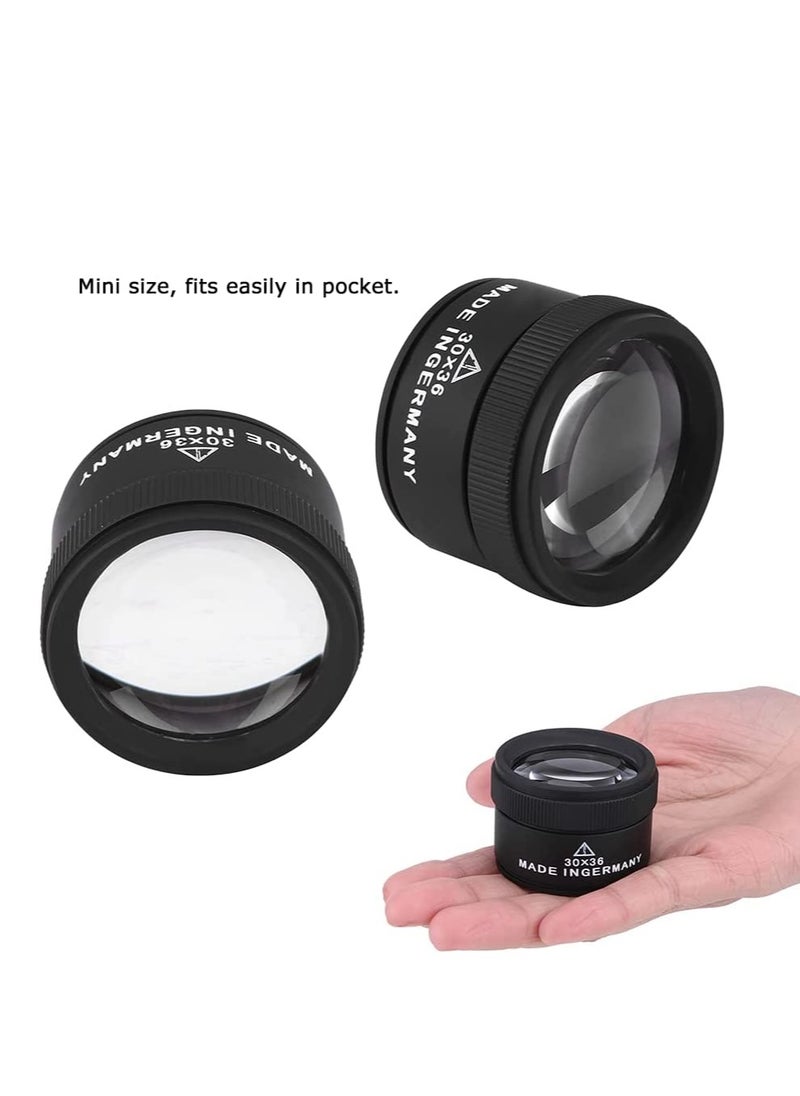 SYOSI - Jewelry Loupe 30X Magnifying Glass Portable Mini Optics Lens Loupes Lightweight Durable Daily Use for Coins Stamps Reading Science Jewelry Hobbies Books Sewing - Image 1
