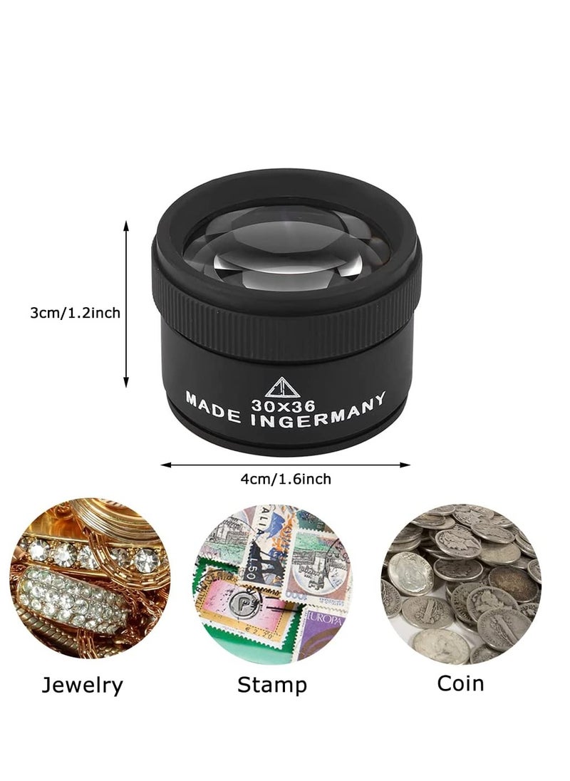 SYOSI - Jewelry Loupe 30X Magnifying Glass Portable Mini Optics Lens Loupes Lightweight Durable Daily Use for Coins Stamps Reading Science Jewelry Hobbies Books Sewing - Image 1