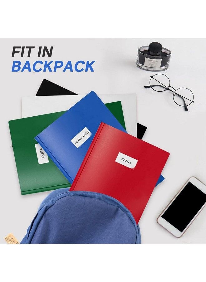 Sooez - 5 Pack 2Pocket Folder With Prongs Sooez Plastic Folders With Pockets And Prongs Including Labels Heavy Duty Letter Size Pocket Folders With Prongs Colored Prong Folders For Schoolwork & Office - Image 1