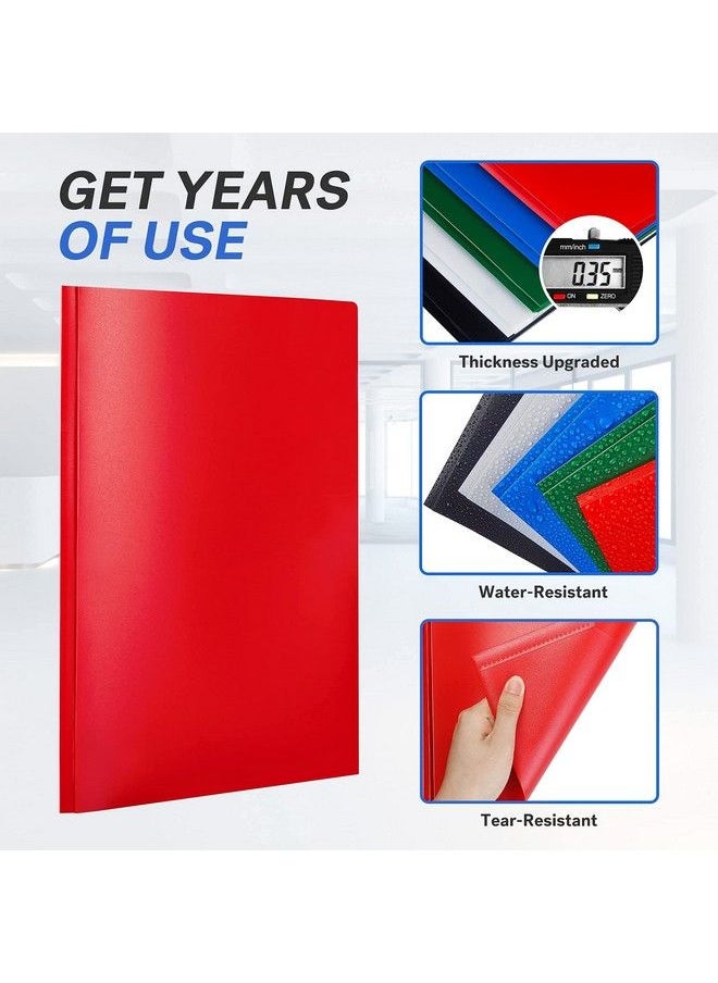 Sooez - 5 Pack 2Pocket Folder With Prongs Sooez Plastic Folders With Pockets And Prongs Including Labels Heavy Duty Letter Size Pocket Folders With Prongs Colored Prong Folders For Schoolwork & Office - Image 1