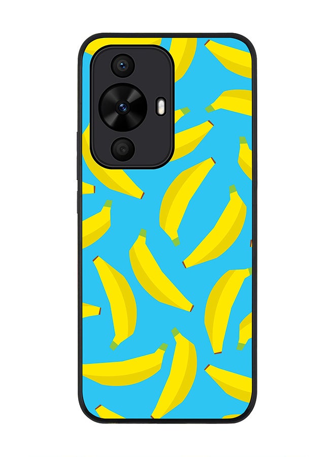 Stylizedd Rugged Black edge case for Huawei nova 12s / Huawei nova 11/ Huawei nova 12 Lite 4G, Slim fit Flexible Anti Drop Thin Cover - Scattered Bananas  - Image 1