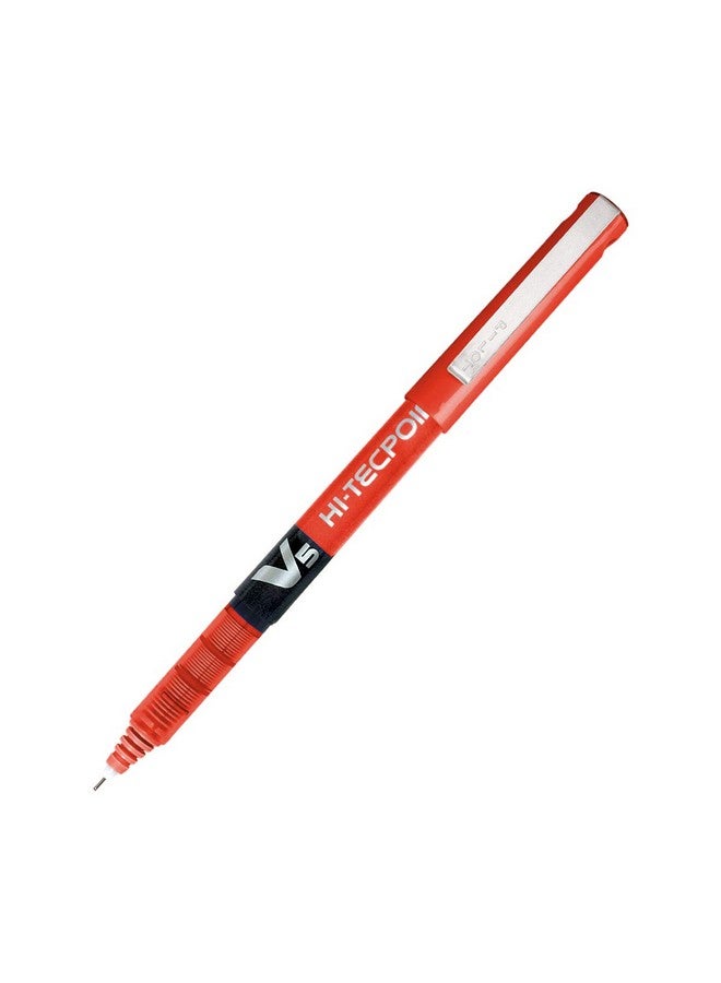 Pilot Hi-Tecpoint V5 0.5mm Extra Fine Point Pure Liquid Ink Roller Ball Pen | Red Ink, Pack Of 12 - Image 3
