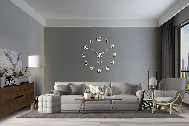 VANGOLD Frameless DIY Wall Clock 3D Mirror Wall Clock Large Mute Wall Stickers for Living Room Bedroom Home Decorations - Image 2