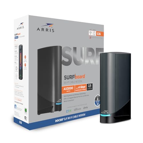 Arris G36RB Cable Modem Router Combo Fast DOCSIS 31 MultiGigabit WiFi 6 AX3000 Approved for Comcast Xfinity Cox Spectrum More 12 Gbps Max Speeds Renewed - Image 3