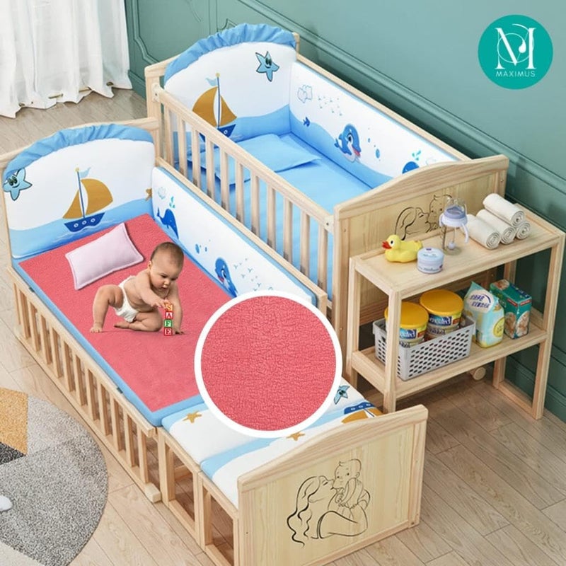 THE MAXIMUS Maximus Baby Dry Sheet | Waterproof Bed Protector | Dry Mats | Buy 1 & Get 1 Free | 250 GSM (Medium, Lilac | Maroon) - Image 2