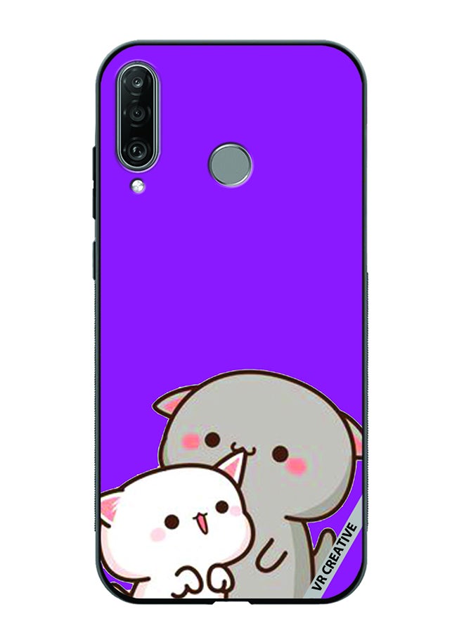 VR CREATIVE Protective Case Cover For Huawei P30 Lite Two Cute Cats Design Multicolour - Image 1