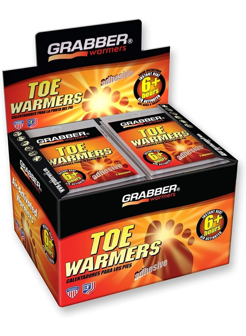 Grabber Toe Warmers - Long Lasting Safe Natural Odorless Air Activated Warmers - Up to 6 Hours of Heat - 40 Pair - Image 1