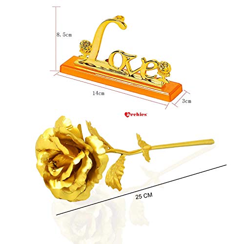 ARCHIES Gold Plated Rose with Soft Ribbon and Quality Box Packing Gifting for Mothers Day, Fathers Day, Daughters Day LOVEGRSE01 - Image 4