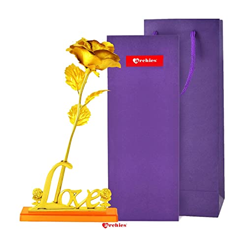 ARCHIES Gold Plated Rose with Soft Ribbon and Quality Box Packing Gifting for Mothers Day, Fathers Day, Daughters Day LOVEGRSE01 - Image 2