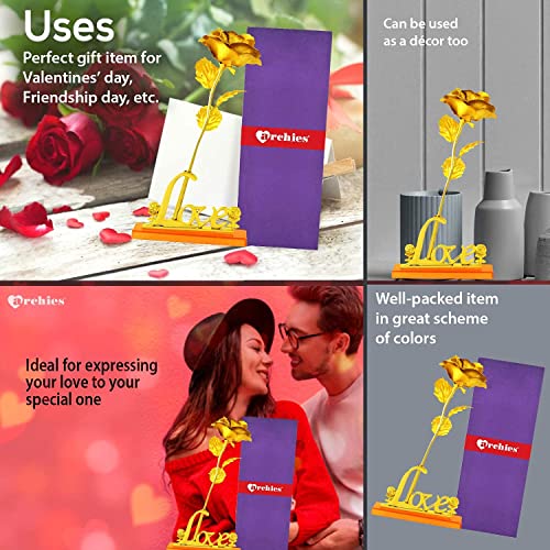 ARCHIES Gold Plated Rose with Soft Ribbon and Quality Box Packing Gifting for Mothers Day, Fathers Day, Daughters Day LOVEGRSE01 - Image 5
