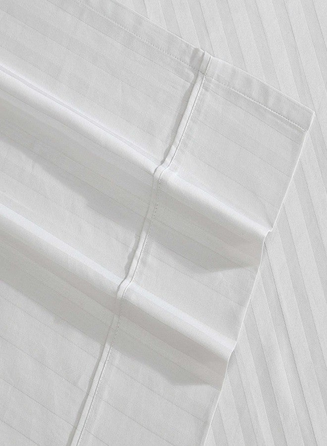 Vera Wang - King Size Sheet Set, Super Soft & Breathable Cotton Bedding, Fade Resistant & Deep Pockets, Bed Sheets with Matching Fitted Sheet & Pillowcases (Dobby Stripe Grey) - Image 5