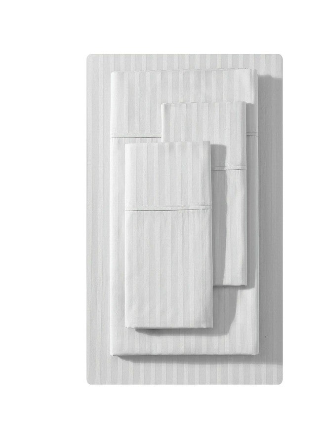 Vera Wang - King Size Sheet Set, Super Soft & Breathable Cotton Bedding, Fade Resistant & Deep Pockets, Bed Sheets with Matching Fitted Sheet & Pillowcases (Dobby Stripe Grey) - Image 1