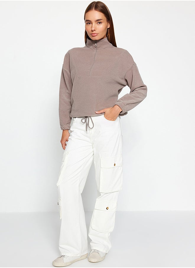 Stone Zipper Detailed Knitted Sweatshirt - pzsku/Z59C8B9D394122F16DD51Z/45/_/1730941506/ebae24ec-4f8f-44ed-baf5-7bfc669e480d
