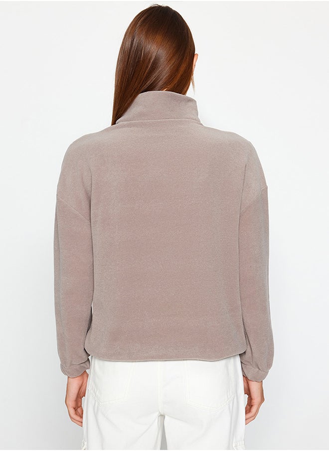 Stone Zipper Detailed Knitted Sweatshirt - pzsku/Z59C8B9D394122F16DD51Z/45/_/1730941507/30cc4463-9dbd-4301-b245-aed37eaaa846