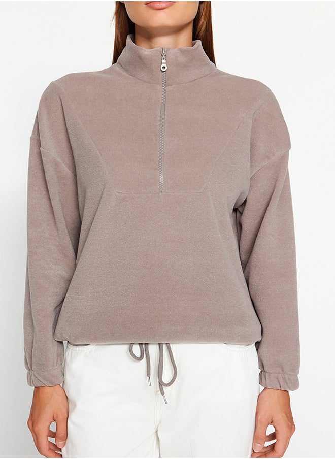Stone Zipper Detailed Knitted Sweatshirt - pzsku/Z59C8B9D394122F16DD51Z/45/_/1730941509/2d023d7a-1100-4e55-aae7-99f80369b003