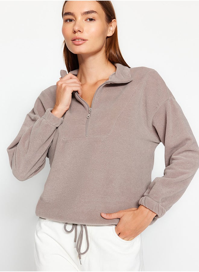 Stone Zipper Detailed Knitted Sweatshirt - pzsku/Z59C8B9D394122F16DD51Z/45/_/1730941510/d0432ba4-d127-486d-965a-aedbf57f7ae2