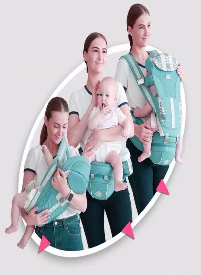 Naivete Baby Carrier, Adjustable Baby Hip Seat, Carrier for Toddler Kids, Carrier for 3-36 Months Kids, Multi Storage Pockets, Comfortable Cotton Straps, Safety Buckle & Belt, (1PC) (Magic Mint) - Image 5