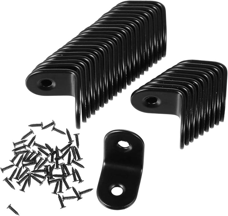 Heavy Duty Stainless Steel Right Angle Brackets 30pcs with Screws for Furniture Assembly - Image 1