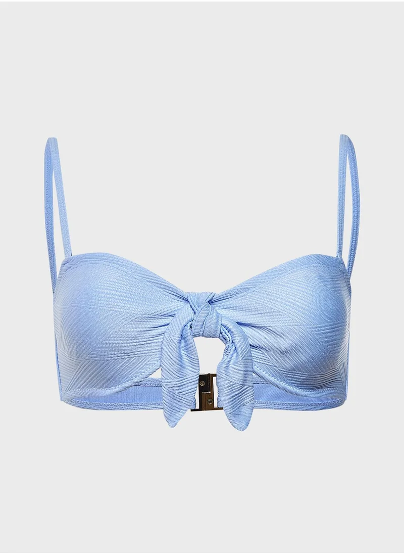 RIVER ISLAND Texture Knot Front Bandeau