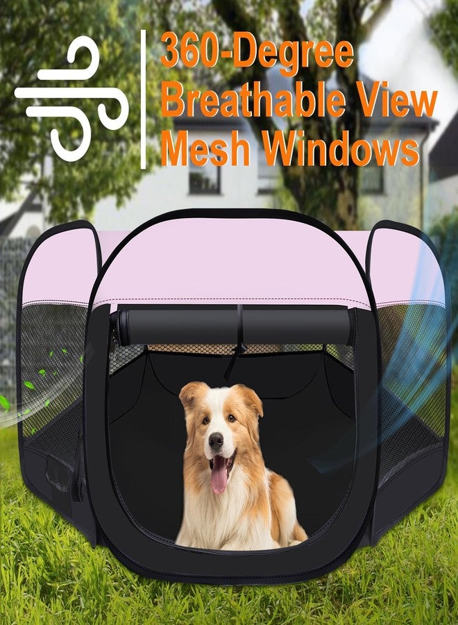 Wn's Day Dog Cat Playpen,Portable Pet Puppy Playpen,Rabbit Puppy Dog Play Pen for Indoors,Dogs Tent for Indoor Cats,Kitten Playpen,Collapsible Small Cats Crate Cage for Small Dogs with Carrying Case(Pink, L) - Image 2
