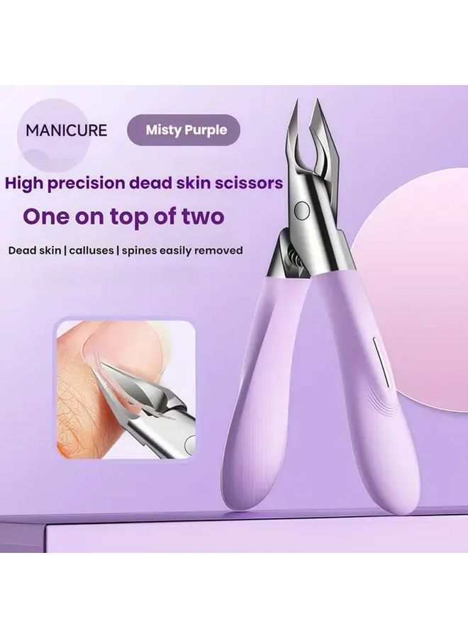 Professional Heavy Duty Nail Clippers And Dead Light Beige Remover Stainless Steel Eagle Beak Pliers With Thick Nail Ingrown Toenails Ingrown Cuticles Ergonomic Grip Home Salon Use Purple - Image 1