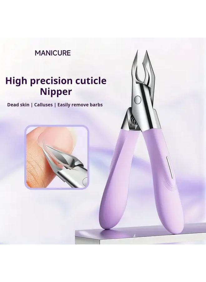 Professional Heavy Duty Nail Clippers And Dead Light Beige Remover Stainless Steel Eagle Beak Pliers With Thick Nail Ingrown Toenails Ingrown Cuticles Ergonomic Grip Home Salon Use Purple - Image 5