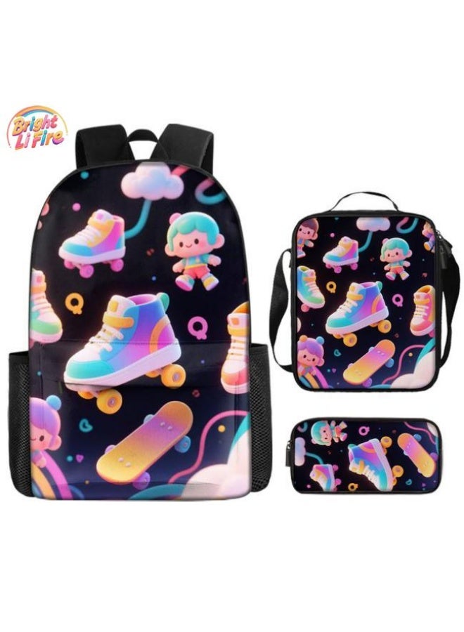 Bright Li Fire Cute cartoon bag set | shoulder + handbag + stationery bag | school season/holiday gift hot recommendation  - Image 1