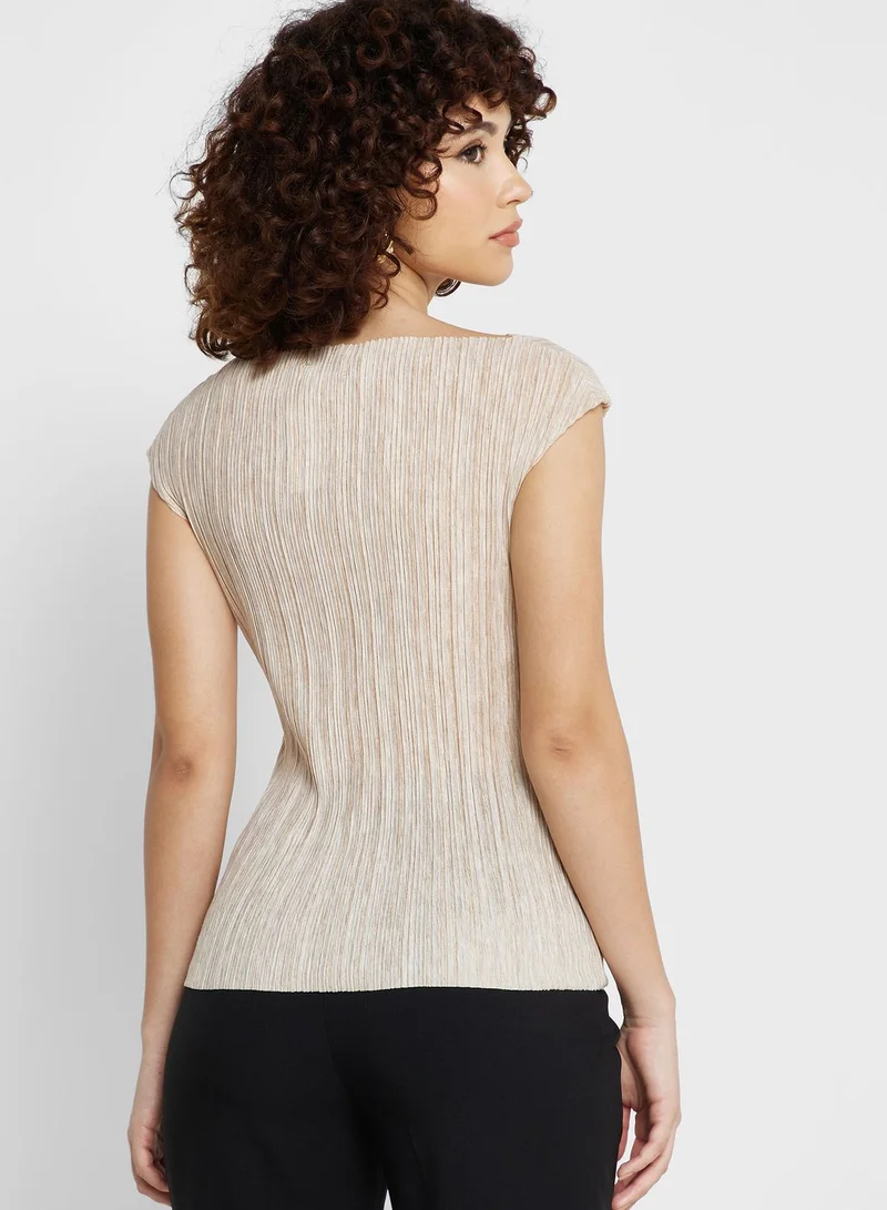 TOPSHOP Cape Sleeve Plisse Top