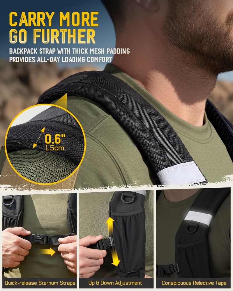 Pitozer Shoulder Strap with Phone Holder, Backpack Straps Shoulder Straps for Bags Padded Back Pack Replacement Adjustable Carrying Strap with Clip for Backpack/Dry Bag/Sprayer - Image 3
