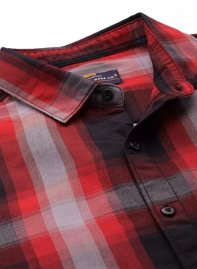 The Indian Garage Co Men Black Slim Fit Casual Shirt