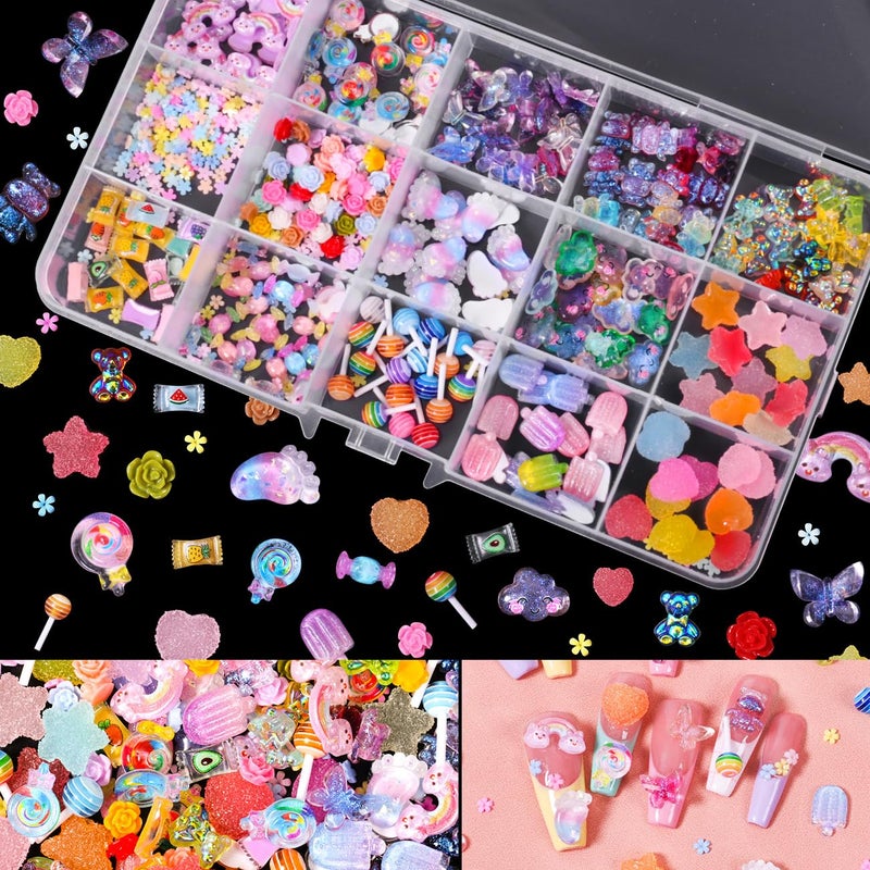 Major Dijit 3D Mix Assorted Color Nail Charms Acrylic Multi Cute Nail Art Charms Hollow Candy Jewelry Nail Supplies for Nail Art Design DIY Crafts Accessories (Colorful Candy) - Image 4