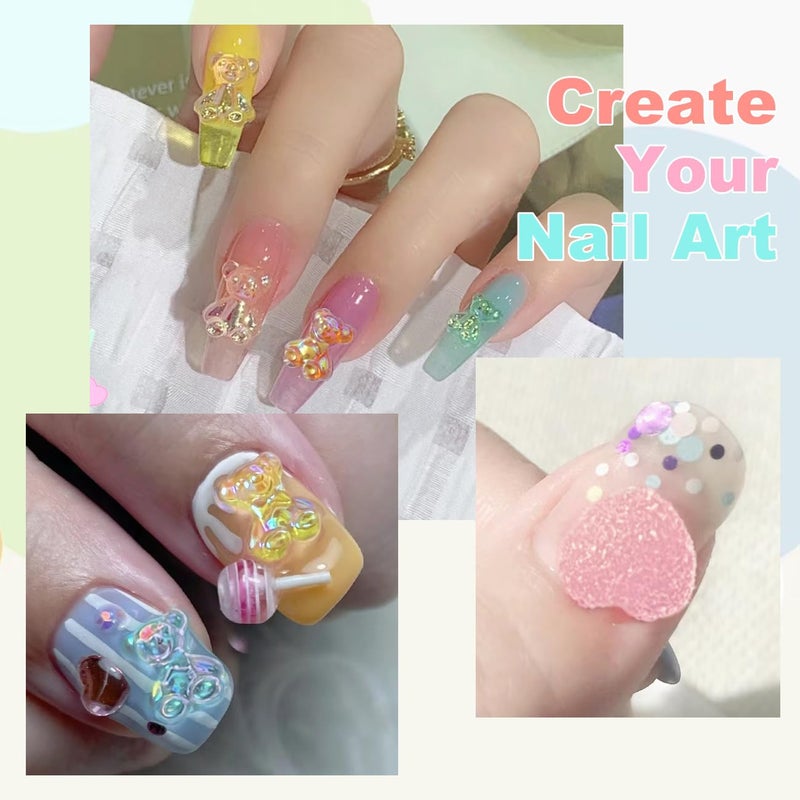 Major Dijit 3D Mix Assorted Color Nail Charms Acrylic Multi Cute Nail Art Charms Hollow Candy Jewelry Nail Supplies for Nail Art Design DIY Crafts Accessories (Colorful Candy) - Image 3