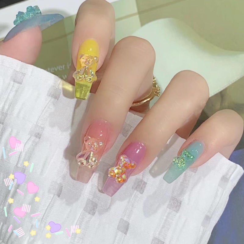 Major Dijit 3D Mix Assorted Color Nail Charms Acrylic Multi Cute Nail Art Charms Hollow Candy Jewelry Nail Supplies for Nail Art Design DIY Crafts Accessories (Colorful Candy) - Image 2