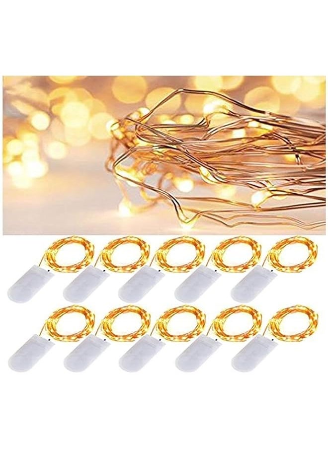 The Bros 10PCS LED Fairy String Lights, 20 LEDs Small Fairy Lights Copper Wire String Lights for Home Party, Wedding Party, Festival Decoration 2M Warm White  - Image 2