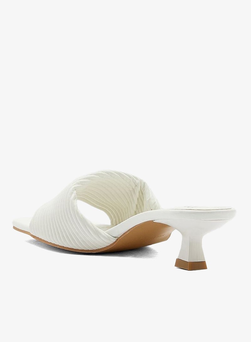 ELLA Ribbed Effect Square Toe Mule Sandal - Image 3