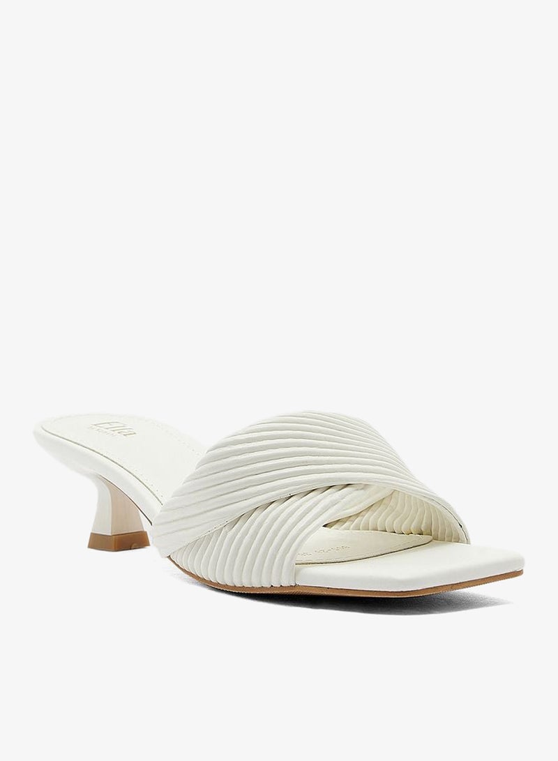 ELLA Ribbed Effect Square Toe Mule Sandal - Image 2
