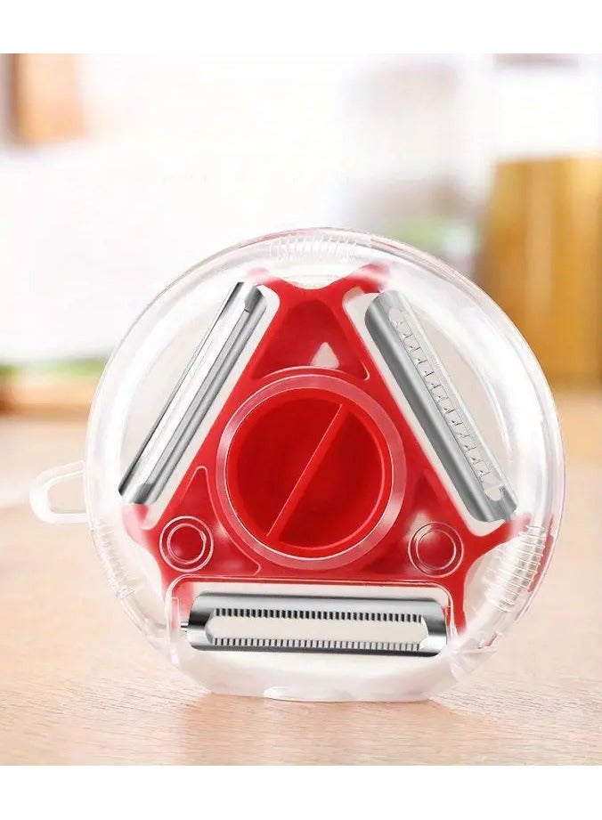 Goolsky 3-in-1 Multi-Functional Kitchen Peeler Set - Serrated Blade, Food-Safe Plastic, Perfect for Potatoes & More, Scraping, Grater, Chopper, Parer - Image 1