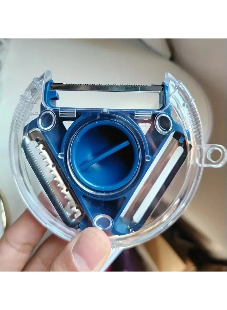 Goolsky 3-in-1 Multi-Functional Kitchen Peeler Set - Serrated Blade, Food-Safe Plastic, Perfect for Potatoes & More, Scraping, Grater, Chopper, Parer - Image 2