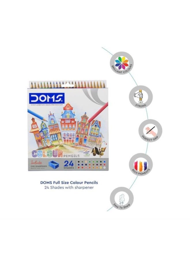 DOMS 24 Shades Colour Pencil with free Sharpener - Image 3