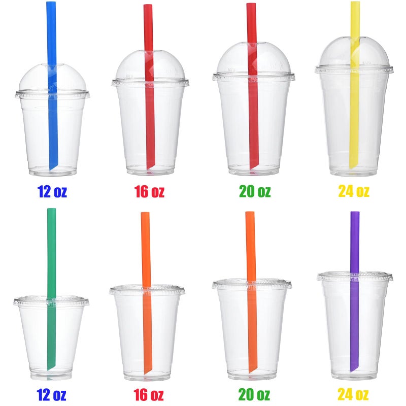 ALINK 100 PCS Solid Color Plastic Boba Straws  12mm Extra Wide Disposable Smoothie Straws for Bubble Tea  Popping Pearls - 8.5 inch Pointed Design - Image 2