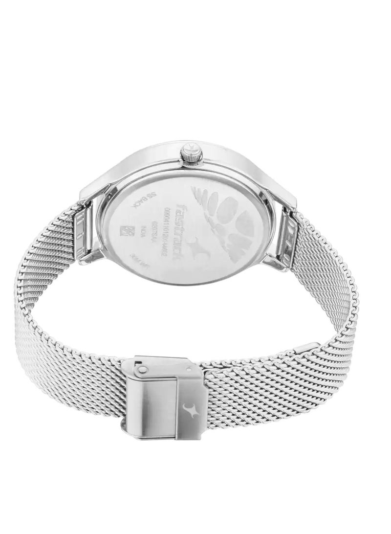 Fastrack Ruffles Quartz Analog with Day and Date Pink Dial Stainless Steel Strap Watch for Girls - Image 4