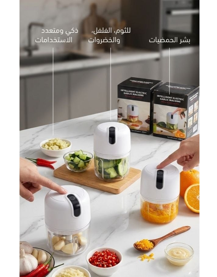 Baby food maker - electric blender, mini food grinder, glass jar, for mixing baby food, white - Image 1
