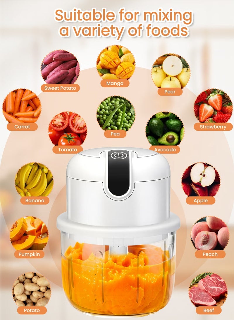 Baby food maker - electric blender, mini food grinder, glass jar, for mixing baby food, white - Image 5