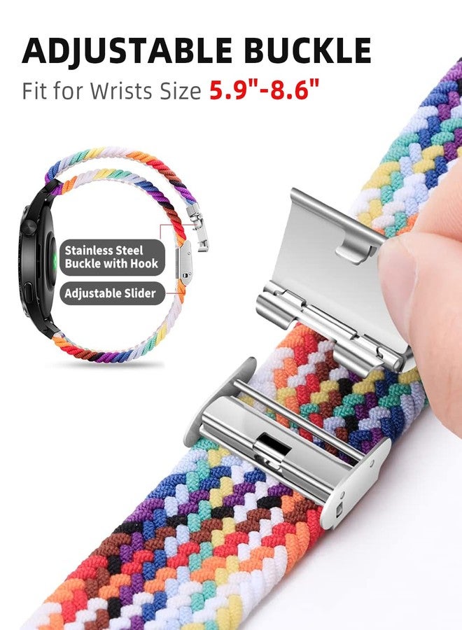BandRain Stretchy Braided Bands Compatible with Google Pixel Watch 4 3 41mm/Pixel Watch 2 Band/Google Pixel Watch Band - Upgraded Connector - Elastic Nylon Breathable Sport Straps for Women Men - Image 3