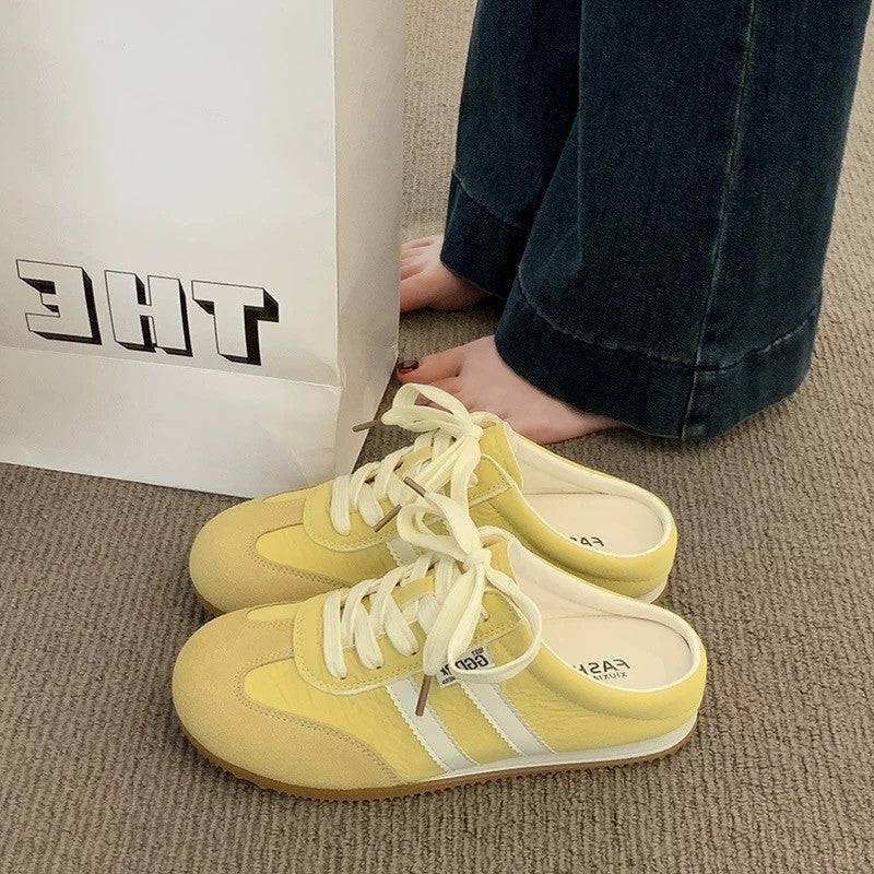 Women's Closed-Toe Platform Slippers, Lace Up Summer Slides - Image 2