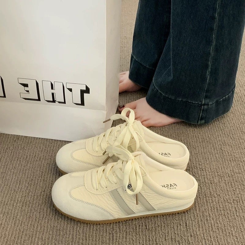 Women's Closed-Toe Platform Slippers, Lace Up Summer Slides - Image 1