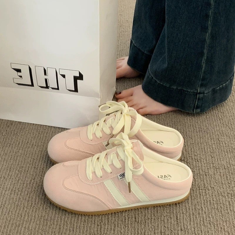 Women's Closed-Toe Platform Slippers, Lace Up Summer Slides - Image 3