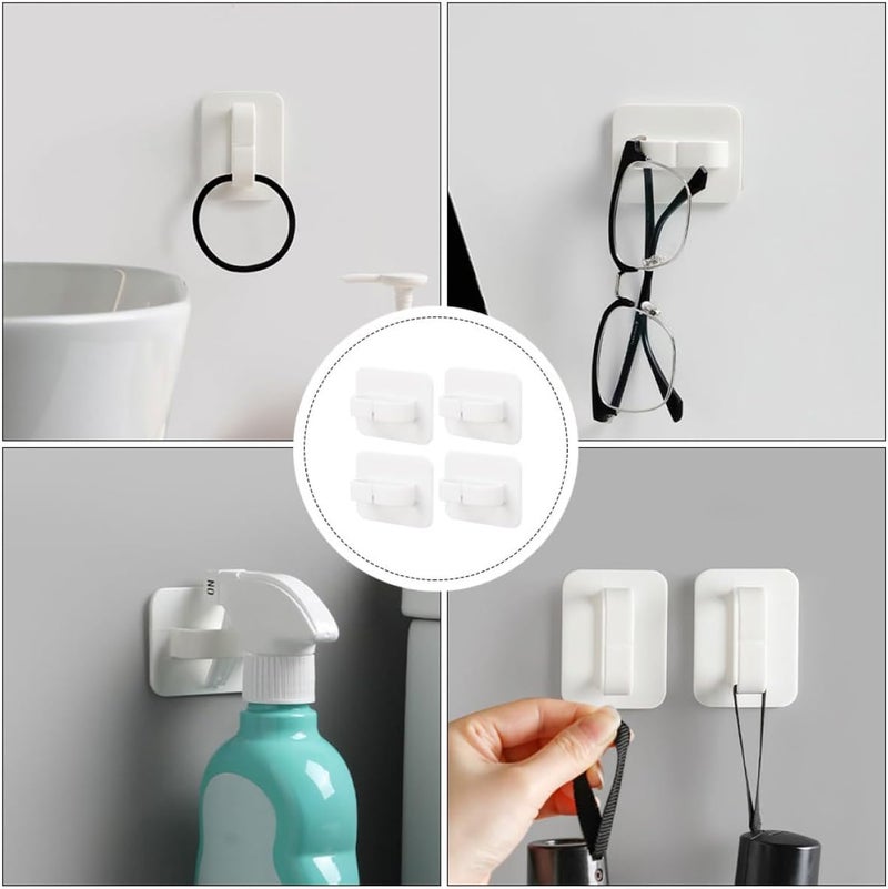 4pcs Multipurpose Circle Adhesive Hooks for Bathroom Spray Bottle Storage, No-Trace Wall Mount Household Utility Hooks for Home Organization - Image 3