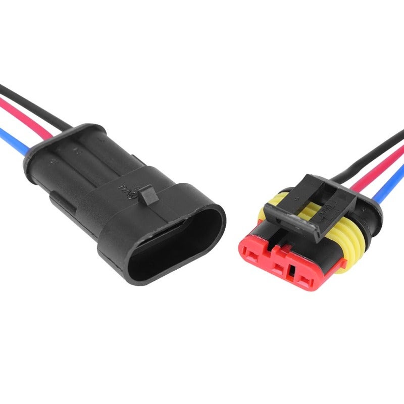 Waterproof Connector 3 Pin 10cm Wire High Strength Housing - Universal Sealed Electrical Connector for Motorcycle Car Truck Marine Jet Ski - Image 2