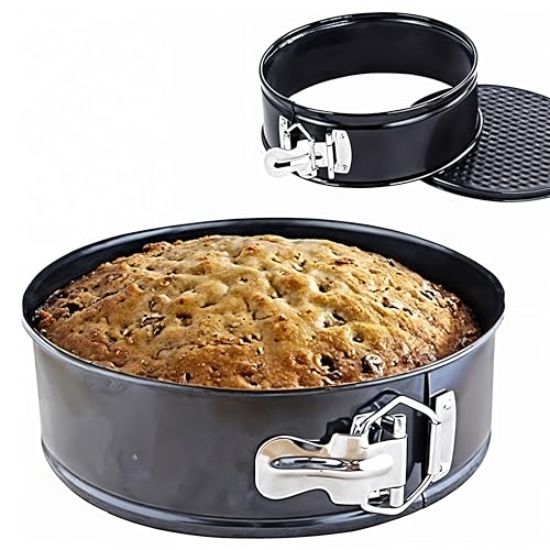 Wishome Round Springform Teflon Coated Carbon Steel Cake Mould For Baking Microwave Oven Otg Dishwasher Safe Freezer Safe - Non-Stick Lockable Cake Tray 3Pc Set (18-20-22 CM) - BK009A,Black - Image 3